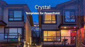  Presentation with house building - PPT theme enhanced with house-building-and-city-construction background and a ocean colored foreground