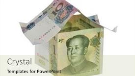  Presentation with white house - Slide deck enhanced with house-built-from-chinese-currency background and a mint green colored foreground