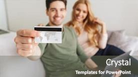  Presentation with movie theater loving couple - PPT theme with house cards - photo of happy young loving background and a gray colored foreground