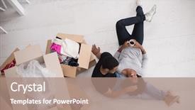  Presentation with african american couples on the marriage - PPT theme with house cheerful young african american background and a coral colored foreground