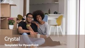  Presentation with african american black couple - Presentation theme consisting of house cheerful young african american background and a  colored foreground