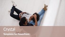  Presentation with relaxing - Colorful slide deck enhanced with house cheerful young african american backdrop and a  colored foreground