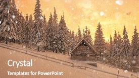  Presentation with light pink - Audience pleasing slides consisting of house christmas holiday postcard collage backdrop and a coral colored foreground