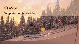  Presentation with light pink - PPT layouts enhanced with house christmas holiday postcard collage background and a lemonade colored foreground