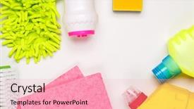  Presentation with tablets wood table tablet white - Colorful presentation theme enhanced with la sterilisation - house cleaning products on white backdrop and a lemonade colored foreground