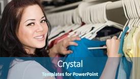  Presentation with closet - Audience pleasing PPT theme consisting of house clearance - woman looking at clothes backdrop and a  colored foreground