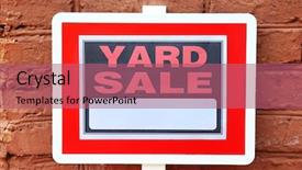  Presentation with yard sign - Presentation theme featuring house clearance - wooden yard sale sign background and a coral colored foreground