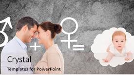  Presentation with interacial pregnant family - Colorful slide deck enhanced with symbolic family backdrop and a soft green colored foreground