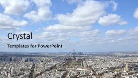  Presentation with paris - Presentation theme having house clouds blue sky - paris background and a light blue colored foreground