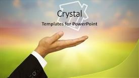  Presentation with home - Theme featuring house construction - home on business hand background and a  colored foreground