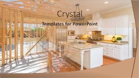  Presentation with build - Audience pleasing presentation design consisting of house-construction-framing-gradating backdrop and a coral colored foreground