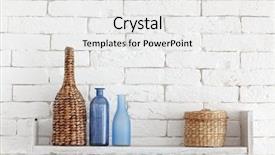  Presentation with white brick wall - Colorful presentation theme enhanced with house decoration - decorative shelf on white brick backdrop and a white colored foreground