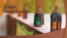  Presentation with lanterns - Cool new slide deck with house decoration - eastern style lanterns in interior backdrop and a  colored foreground