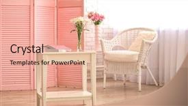  Presentation with light pink - Slides having house decoration - light room interior with pink background and a lemonade colored foreground