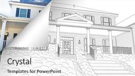  Presentation with corner - Audience pleasing presentation design consisting of house drawing page corner flipping backdrop and a  colored foreground