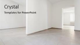  Presentation with empty old paper feather - Amazing PPT theme having house empty rooms with withe backdrop and a light gray colored foreground