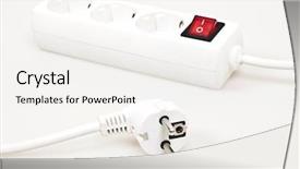 Presentation with outlet - PPT theme with house energy efficiency - isolated power outlet with red background and a white colored foreground