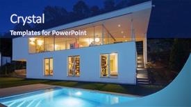  Presentation with lights - PPT layouts consisting of house exterior in the night background and a  colored foreground
