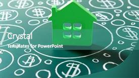  Presentation with dollar - Colorful presentation theme enhanced with house figure and painted dollar backdrop and a teal colored foreground