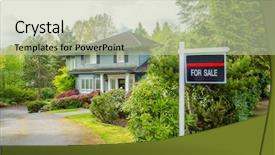  Presentation with real estate - Cool new presentation design with house for sale real estate backdrop and a mint green colored foreground