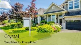  Presentation with real estate - Audience pleasing theme consisting of house for sale real estate backdrop and a gold colored foreground