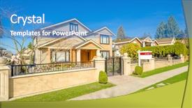  Presentation with real estate - Amazing theme having house for sale real estate backdrop and a  colored foreground