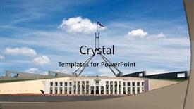  Presentation with government - Presentation design having house for the federal government background and a light blue colored foreground