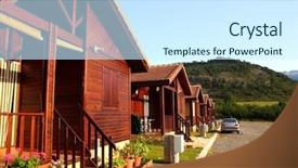  Presentation with camping - Colorful PPT layouts enhanced with camping camp park in mountains backdrop and a cool aqua colored foreground