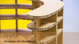  Presentation with handicraft - Presentation theme enhanced with house-furniture-of-book-case background and a gold colored foreground