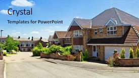  Presentation with community house - Slides having community house - neighborhood background and a light blue colored foreground