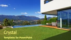  Presentation with swimming pool - Presentation having green teck - villa infinity swimming pool background and a tawny brown colored foreground