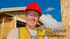  Presentation with drill - Cool new theme with house holding a hammer backdrop and a gold colored foreground