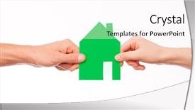  Presentation with intelligence intelligent house smart home - Presentation theme having house holding hands new home background and a pink colored foreground