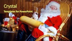  Presentation with santa - Slide deck having house in a comfortable chair background and a tawny brown colored foreground