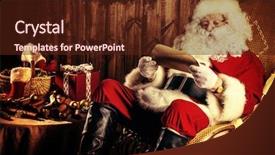  Presentation with santa - PPT theme featuring house in a comfortable chair background and a tawny brown colored foreground