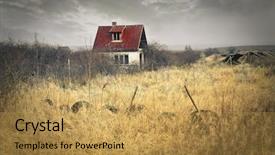  Presentation with field - Theme enhanced with house in a grain field background and a yellow colored foreground