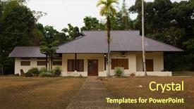  Presentation with colonial - Slide set enhanced with house in dutch colonial style background and a tawny brown colored foreground