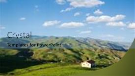  Presentation with green house - Presentation with house-in-green-valley background and a light blue colored foreground