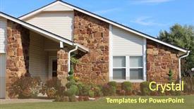  Presentation with middle america - Audience pleasing PPT theme consisting of house in middle of america backdrop and a tawny brown colored foreground