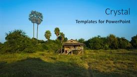  Presentation with leading through motivation - Presentation theme having house-in-nature-barely-noticeable background and a light blue colored foreground