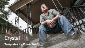  Presentation with steps - PPT layouts consisting of house in the inner city background and a gray colored foreground