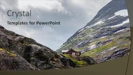  Presentation with norway - Beautiful presentation featuring house-in-the-mountains backdrop and a light gray colored foreground