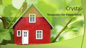  Presentation with energy efficiency - Slides with house in the trees background and a yellow colored foreground