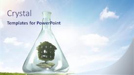  Presentation with floating - Slide set featuring house-inside-a-floating-glass background and a sky blue colored foreground