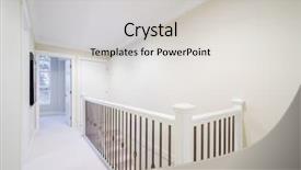  Presentation with stairs - Audience pleasing presentation theme consisting of house interior of modern stairs backdrop and a light gray colored foreground