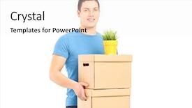  Presentation with white house - PPT theme having house isolated on white background background and a  colored foreground