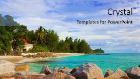  Presentation with tropical beach party - Cool new slides with house jungle - hotel at tropical beach praslin backdrop and a  colored foreground