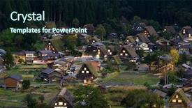  Presentation with jungle - Amazing presentation theme having house jungle - shirakawa-go at night backdrop and a wine colored foreground