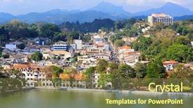  Presentation with sri lanka - Audience pleasing presentation theme consisting of house jungle - view on kandy city sri backdrop and a tawny brown colored foreground