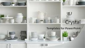  Presentation with storage of hydrogen - Beautiful PPT layouts featuring house keeping - white storage stand with ceramic backdrop and a light gray colored foreground